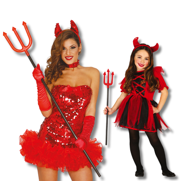 Verkleden als duivel tijdens halloween of carnaval