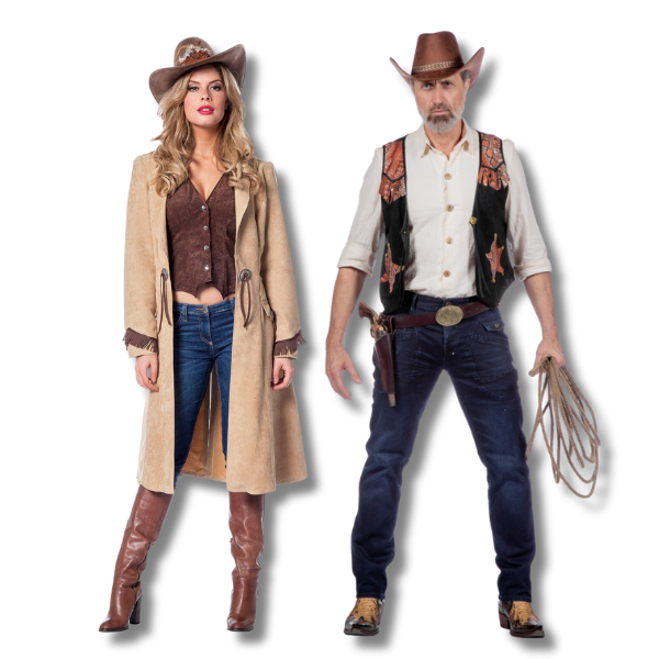 cowgirl en cowboy western verkleedkleding