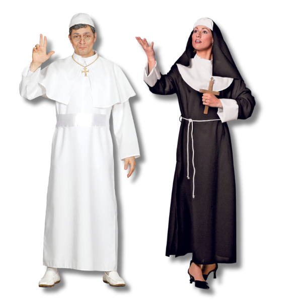 Verkleedkleding voor priester en non