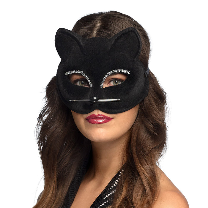 Halfmasker Zwarte kat