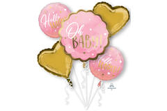 Folieballon Boeket Baby Girl 5st