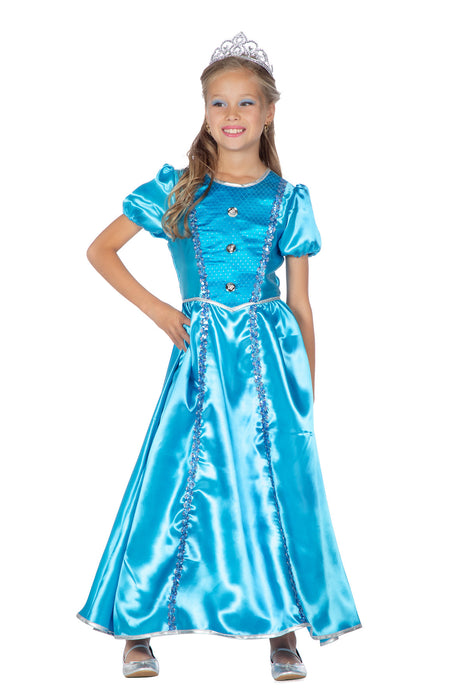 Kinderkostuum Prinses blauw lang