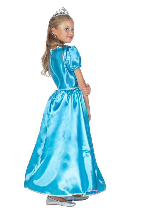 Kinderkostuum Prinses blauw lang