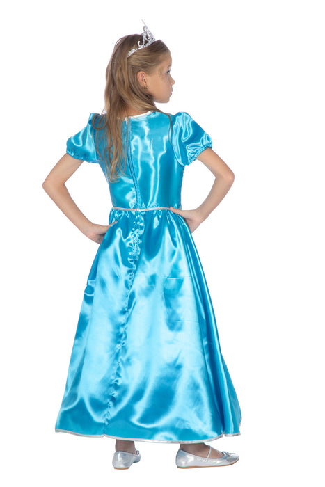 Kinderkostuum Prinses blauw lang