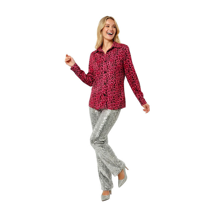 Party Blouse Panter Roze Dames