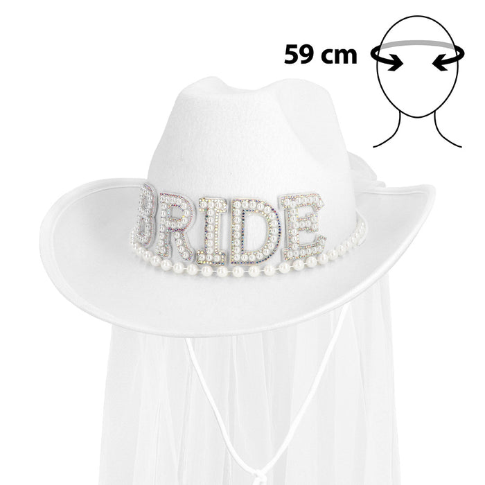 Cowboyhoed Bride Gone Wild Met Sluier