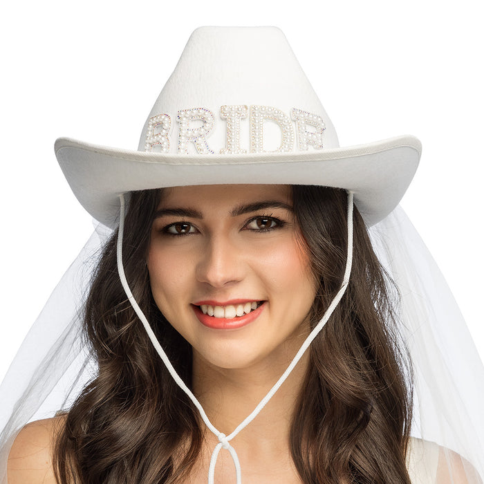 Cowboyhoed Bride Gone Wild Met Sluier