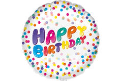 Folieballon Happy Birthday Confetti 45cm