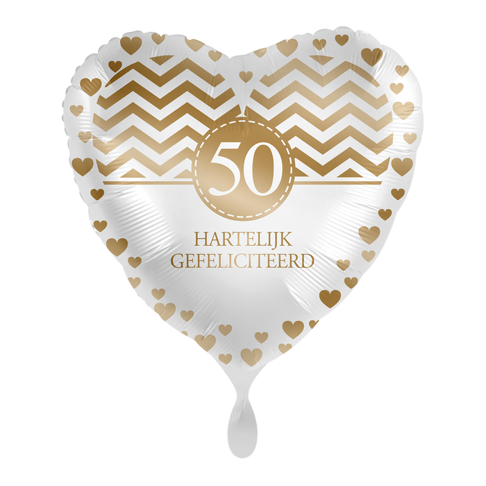 Folieballon Hartelijk Gefeliciteerd 50 Jaar 45cm