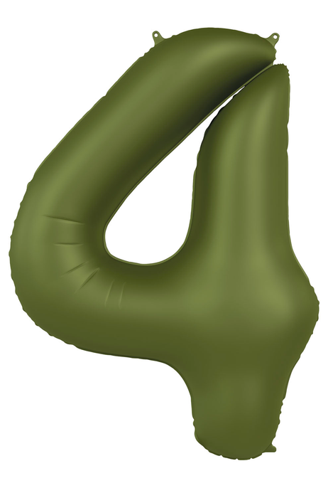 Cijfer ballon Olijf Groen 86cm