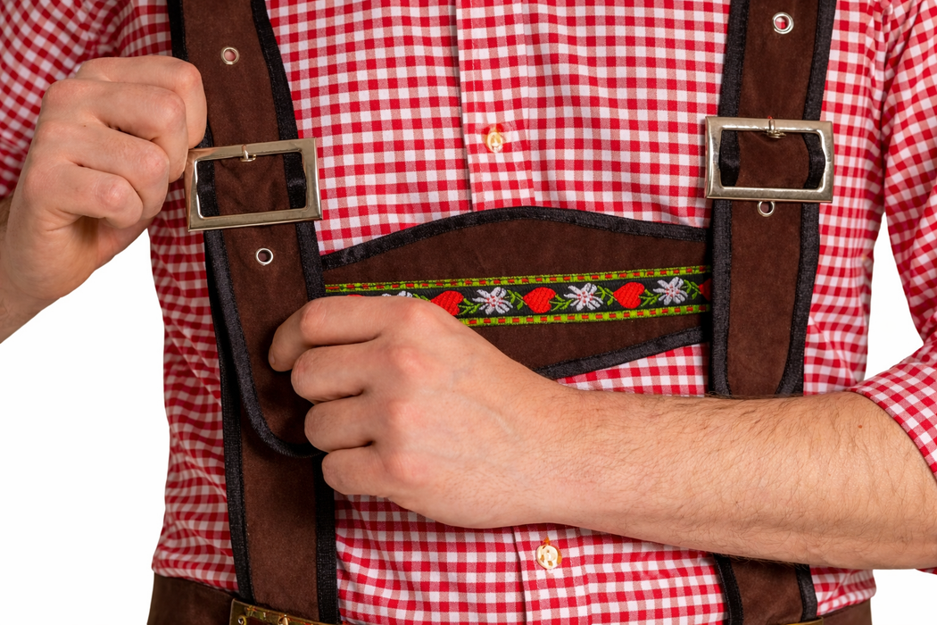 Lederhose Johann kort - verstelbare bretels