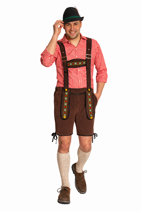 Lederhose Johann kort - verstelbare bretels