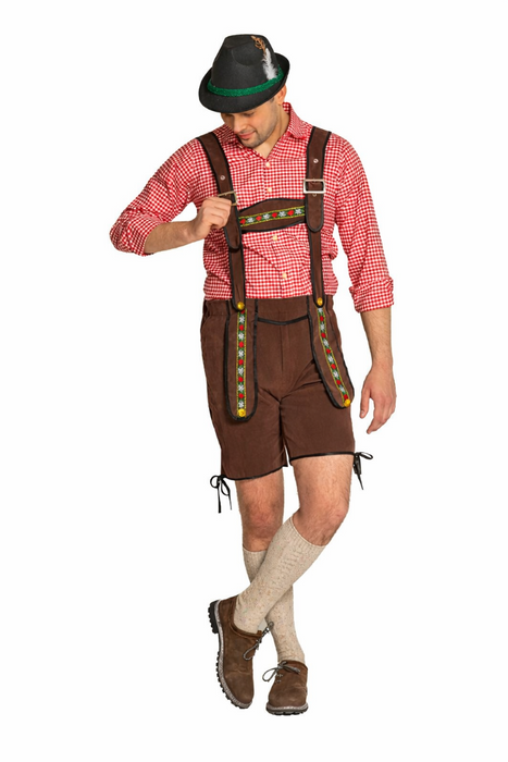 Lederhose Johann kort - verstelbare bretels