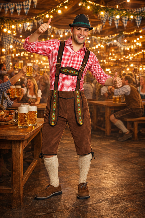 Lederhose Johann lang - verstelbare bretels