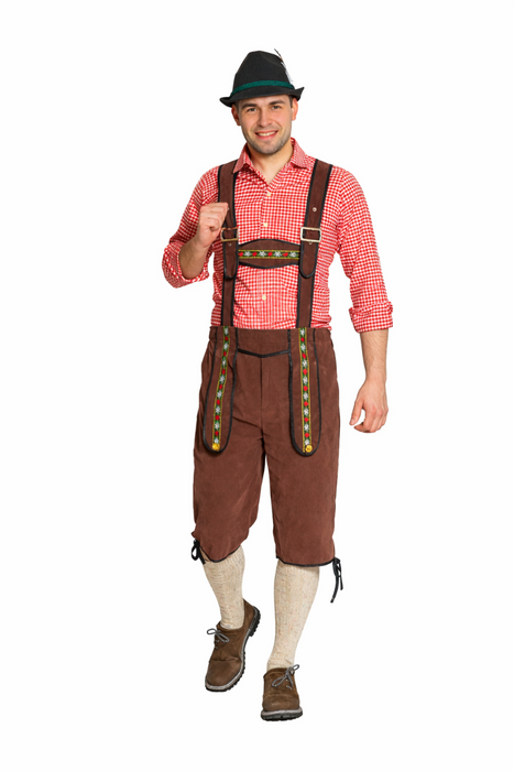 Lederhose Johann lang - verstelbare bretels