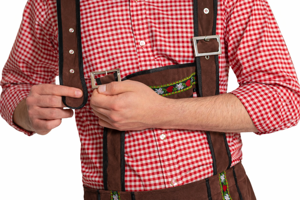 Lederhose Johann lang - verstelbare bretels