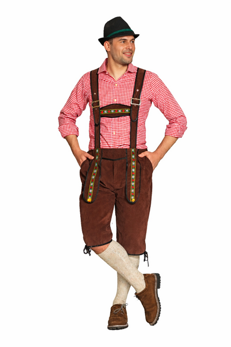 Lederhose Johann lang - verstelbare bretels