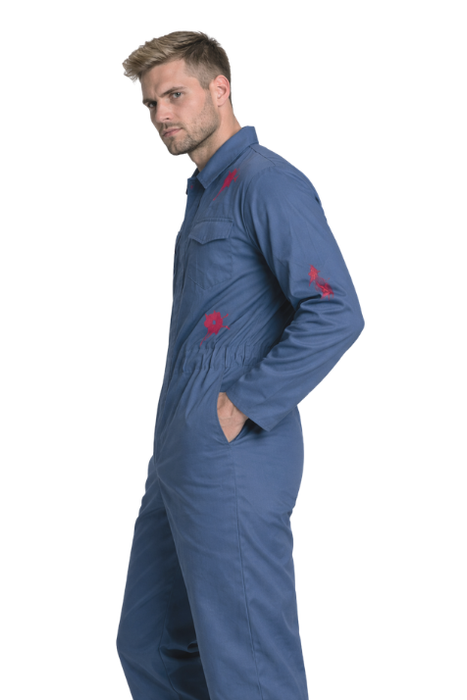 Blauwe Overall met bloed Michael