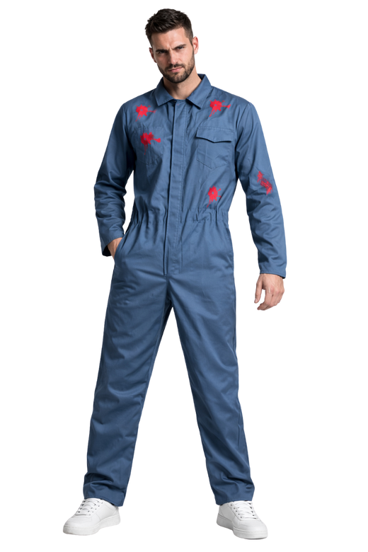 Blauwe Overall met bloed Michael