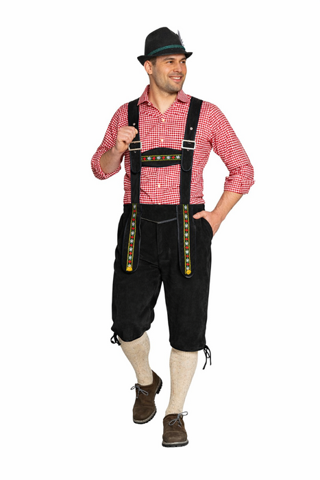 Lederhose Johann lang - verstelbare bretels