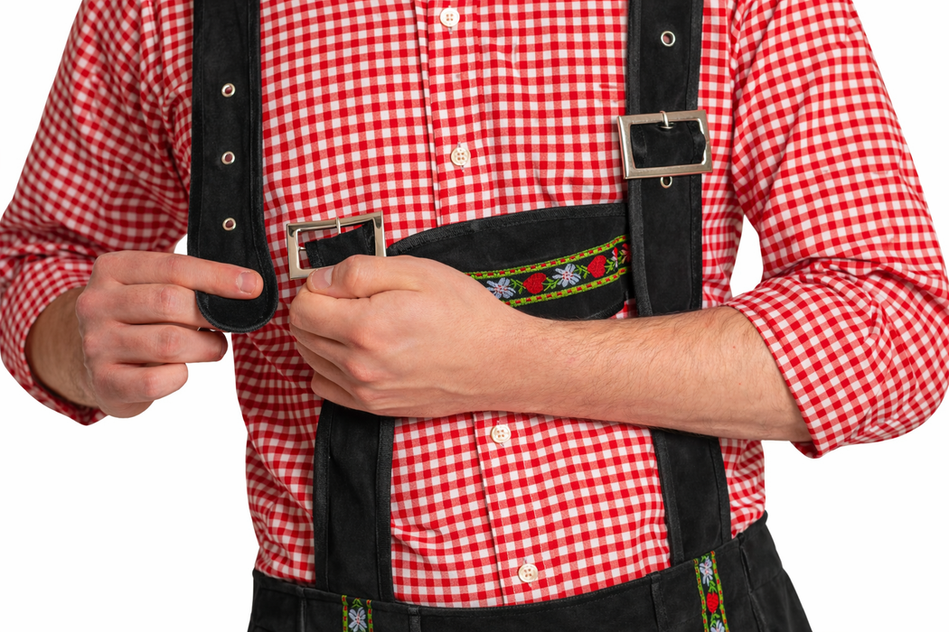Lederhose Johann kort - verstelbare bretels