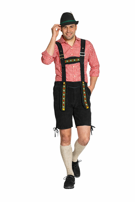 Lederhose Johann kort - verstelbare bretels
