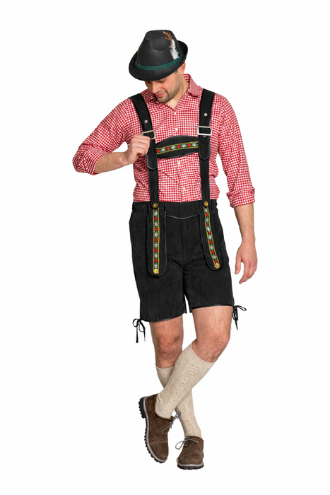 Lederhose Johann kort - verstelbare bretels