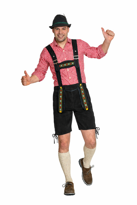 Lederhose Johann kort - verstelbare bretels