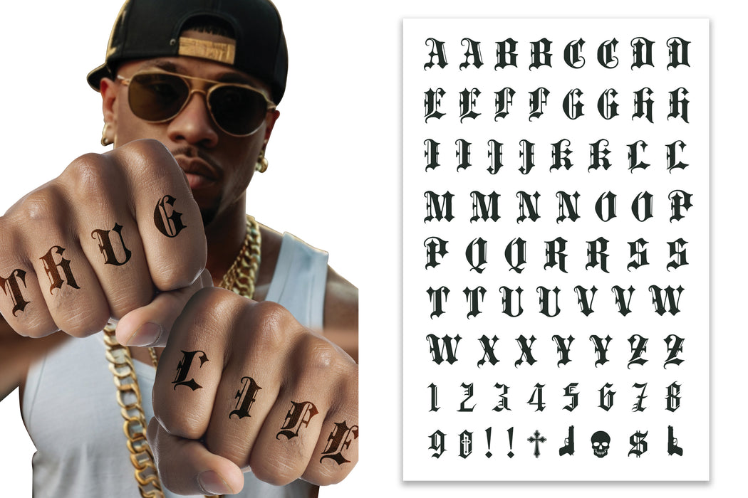 Plaktattoo Letters 12x17cm