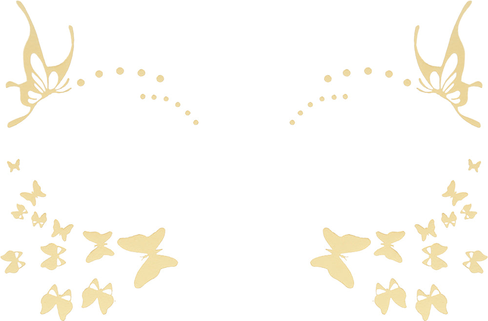 Plaktattoos Gezicht Butterflies gold