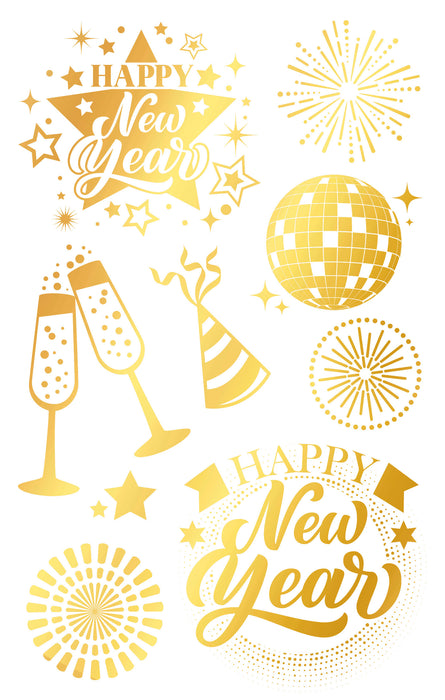 Gouden Plaktattoos Happy New Year