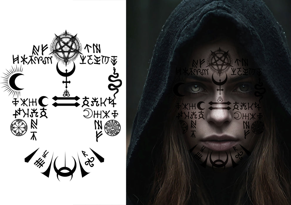 Plakbare Gezichtstattoos Gothic