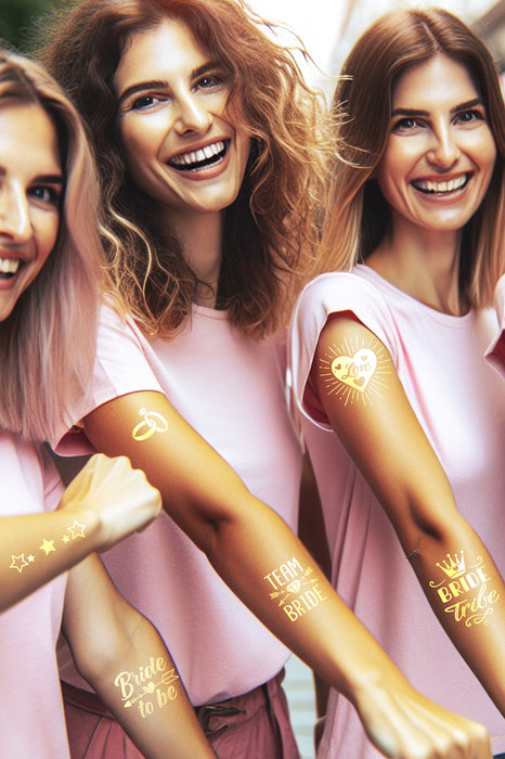 Plaktattoos Bride to be goud