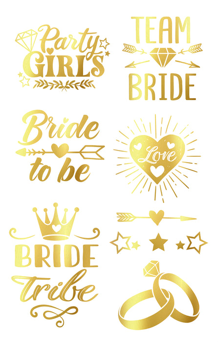 Plaktattoos Bride to be goud