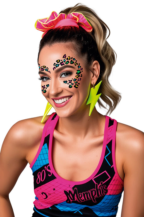 Gezichtstickers Neon Panter