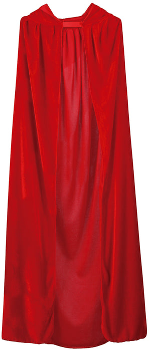 Red velvet cape met capuchon