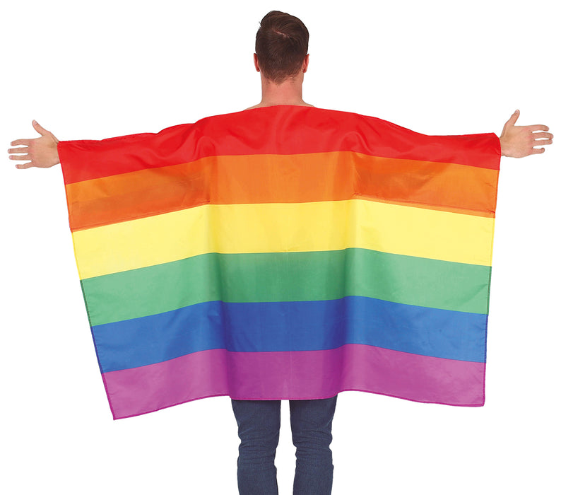 Regenboogvlag cape met sleeves 145x90cm