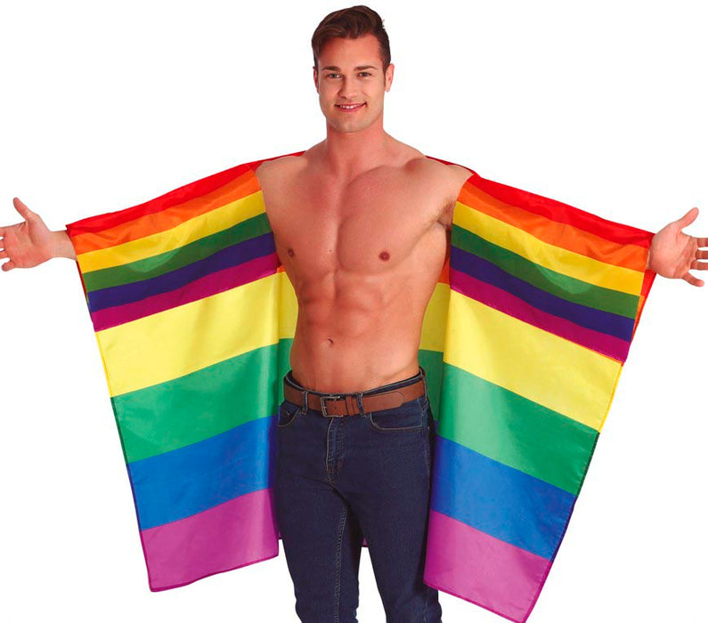 Regenboogvlag cape met sleeves 145x90cm