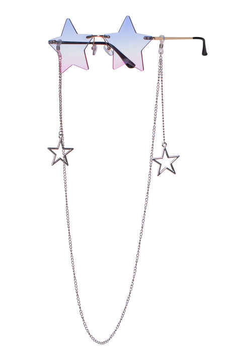 Bril Festival Stars met ketting