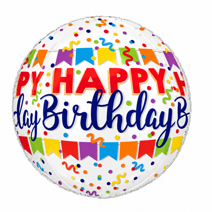 Folieballon Happy Birthday Orbz 38cm