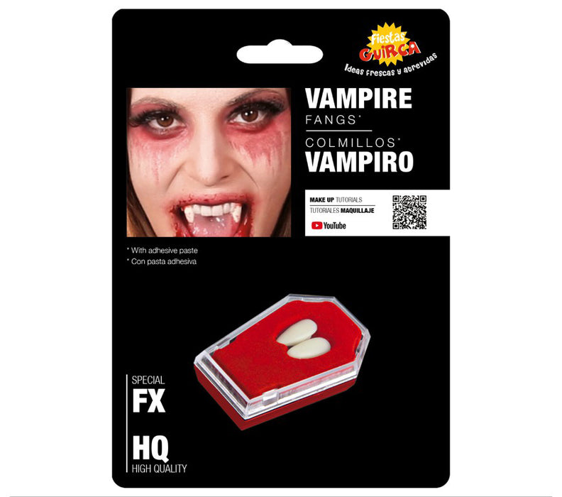 Vampieren hoektanden met plaksel