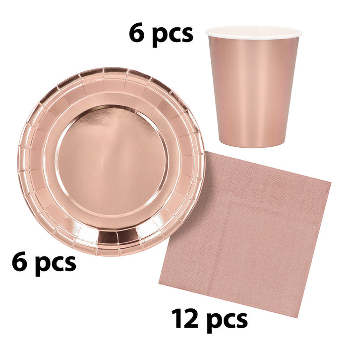 Papieren servies set Metallic 24st
