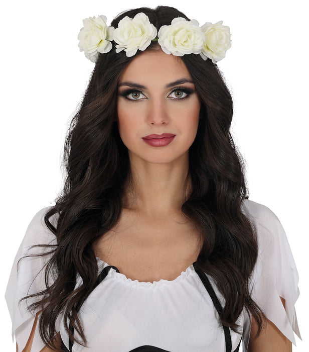 Hoofdband Witte Rozen
