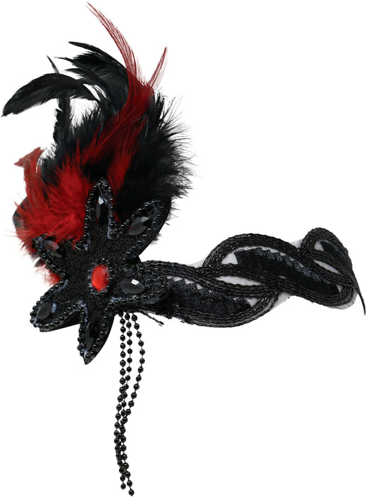 Haarband Charleston Black Feathers