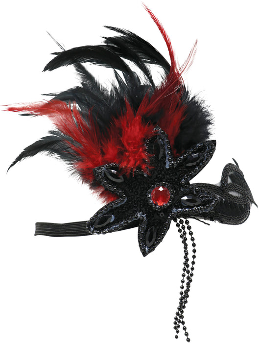 Haarband Charleston Black Feathers