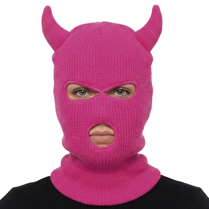 Bivakmuts Met Hoorns Roze