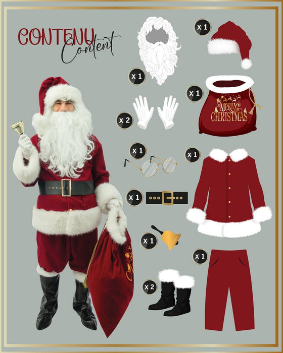 Kerstmankostuum Deluxe compleet