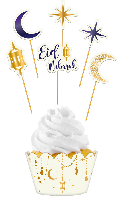 Cupcake decoratie Eid Mubarak 12st