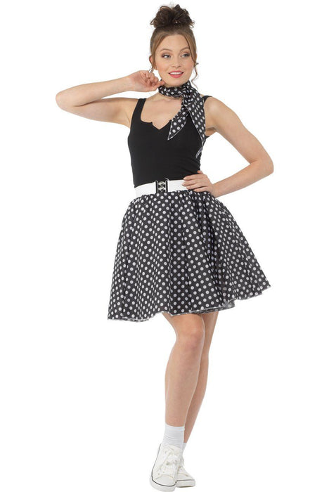 Jaren 50 Polka dot rok met sjaal