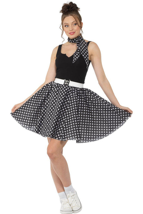 Jaren 50 Polka dot rok met sjaal